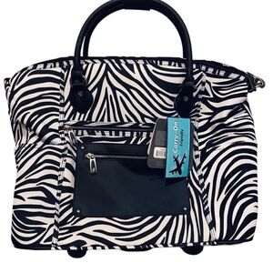 Calpak Zanny 21” Rolling Laptop/Overnight/Travel - Zebra Print Bag